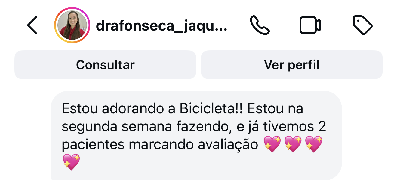 Depoimento de aluna no Instagram